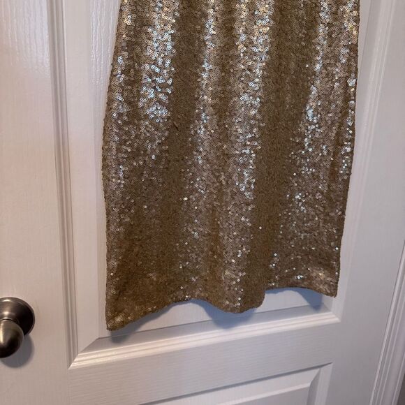 Dress The Population Women’s Lucy Sequin Mini Dress in Brushed Gold Size Medium - Picture 4 of 13